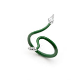 Snake Silver Joy Ring, White Rhodium, Natural White Topaz + Give Hope Gift